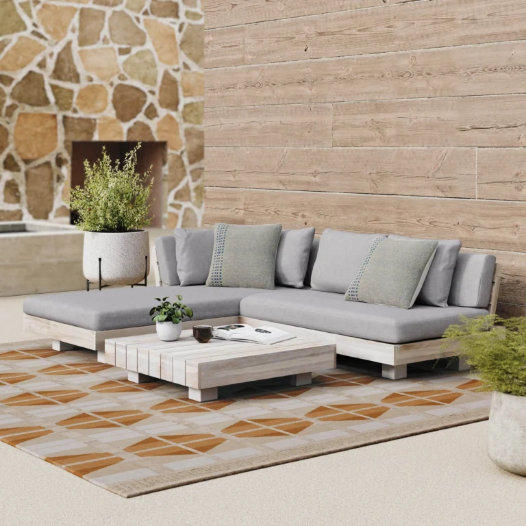 Lubek 82.5_ Outdoor Low Left Sectional Set - Beach Sand