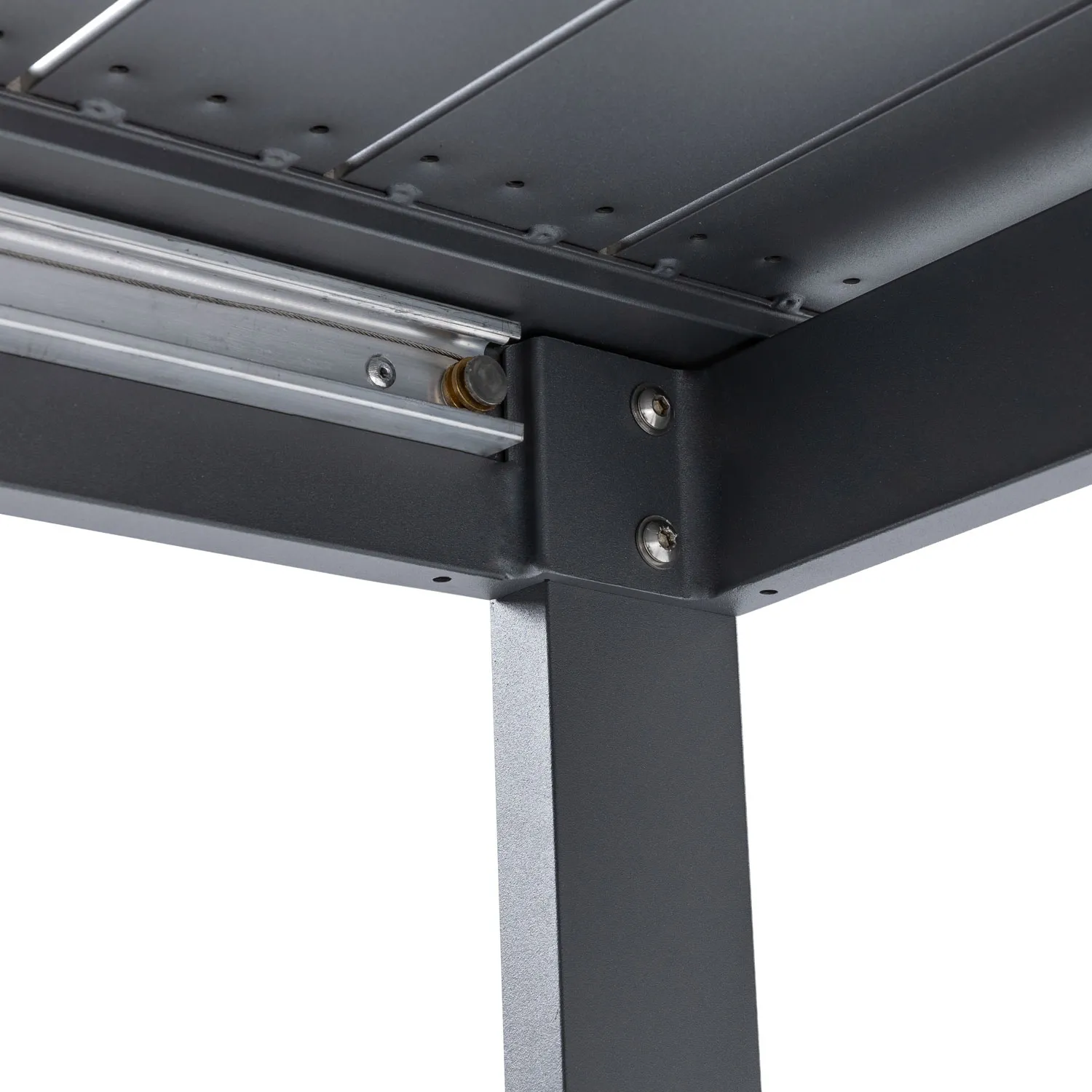 Ofer 80.25_ - 104.75_ Outdoor Extendable Dining Table - Dark Gray - Image 4