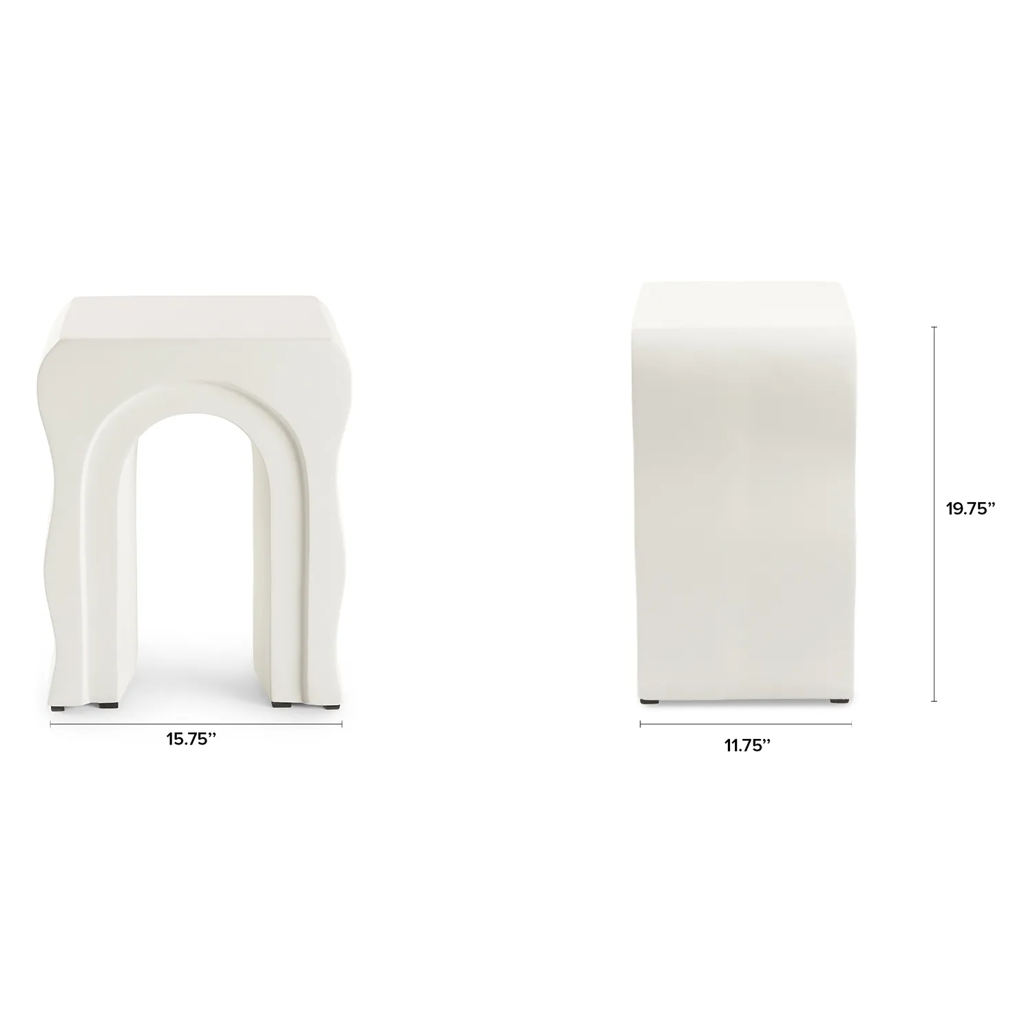 Bixby Outdoor Concrete Side Table - Natural White - Image 2