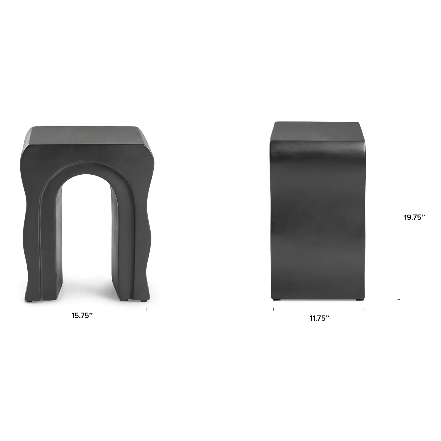Bixby Outdoor Concrete Side Table - Sea Black - Image 2