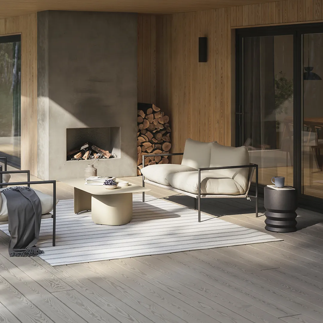 Pindo Outdoor Concrete Side Table - Black - Image 5
