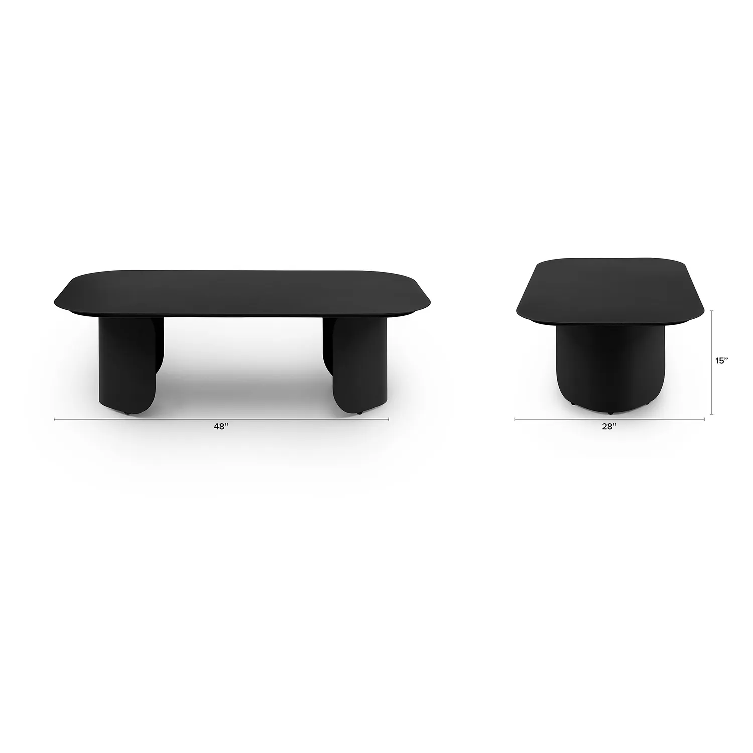 Skane 48_ Outdoor Coffee Table - Black - Image 2