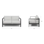 Burkel 57_ Outdoor Loveseat - Cloudy Gray