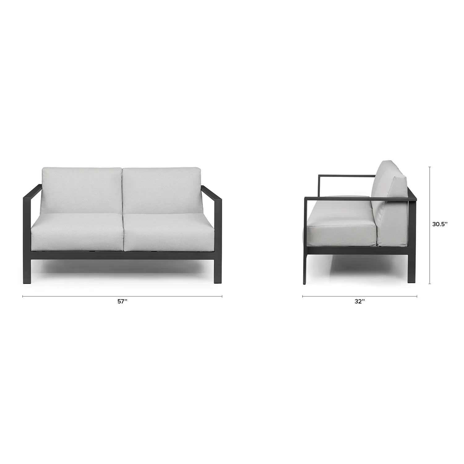 Burkel 57_ Outdoor Loveseat - Cloudy Gray - Image 2