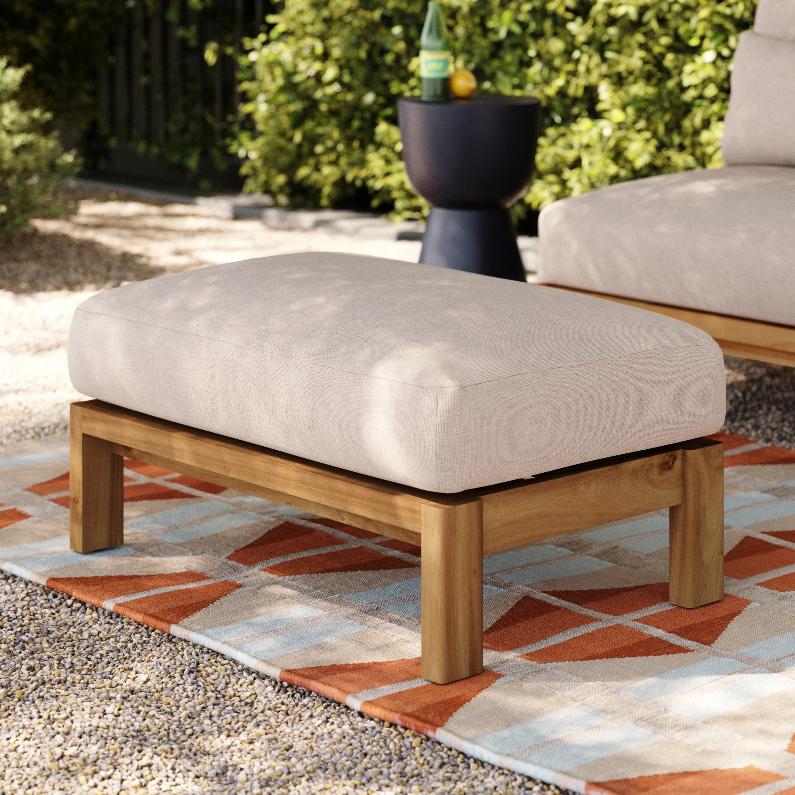 Cove 34.25_ Outdoor Ottoman - Basket Beige