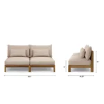 Cove 68.5_ Outdoor Armless Modular Loveseat - Basket Beige