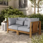 Cove 68.5_ Outdoor Modular Loveseat - Basket Gray