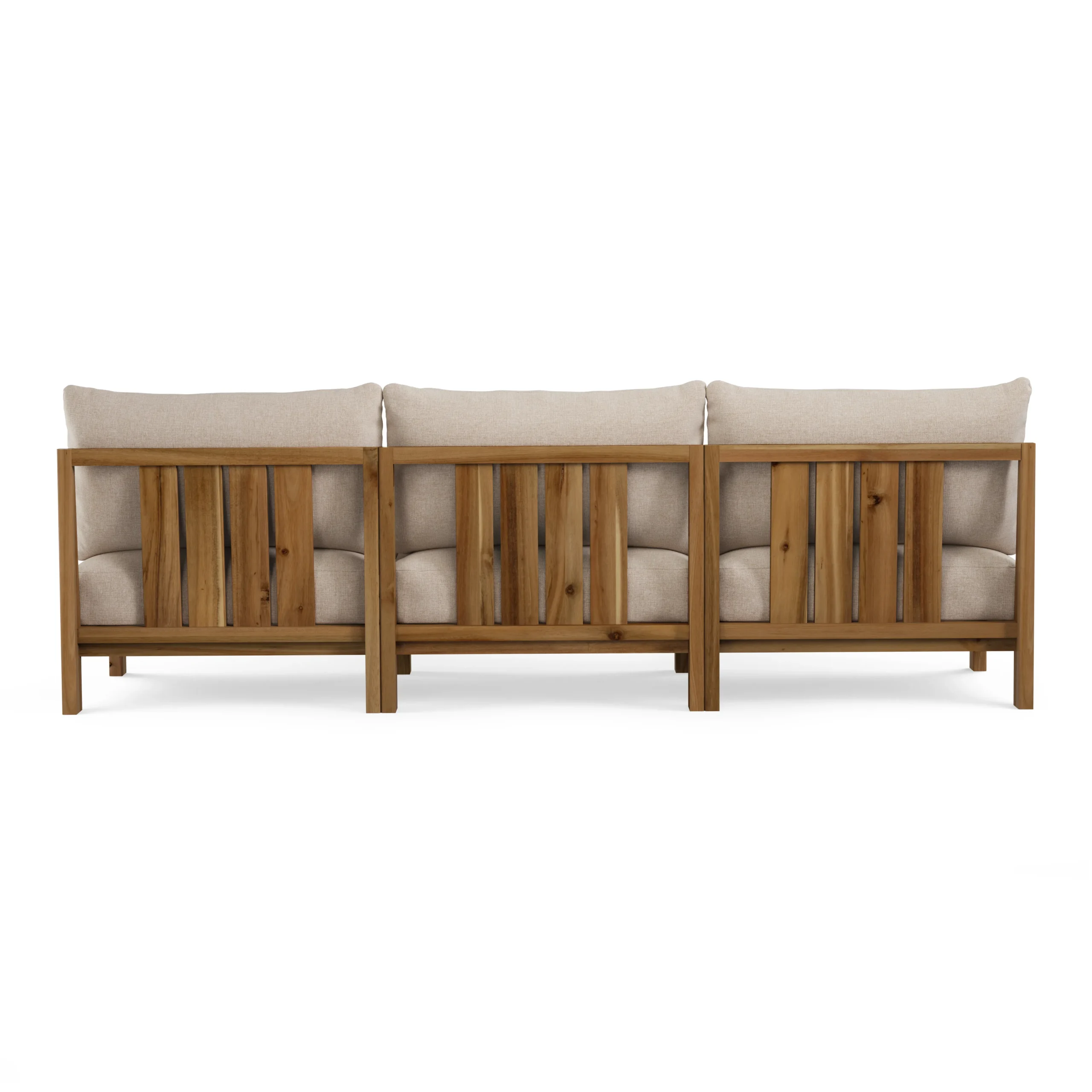 Cove 102.75_ Outdoor Armless Modular Sofa - Basket Beige - Image 6