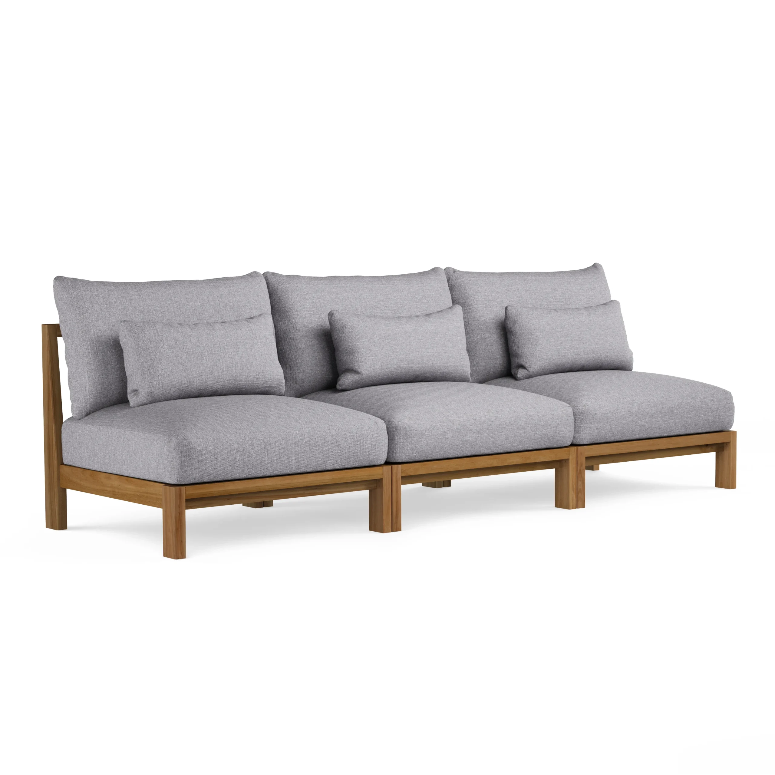 Cove 102.75_ Outdoor Armless Modular Sofa - Basket Gray - Image 5