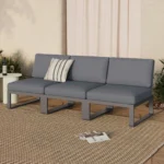 Kezia 84_ Outdoor Armless Modular Sofa - Whale Gray