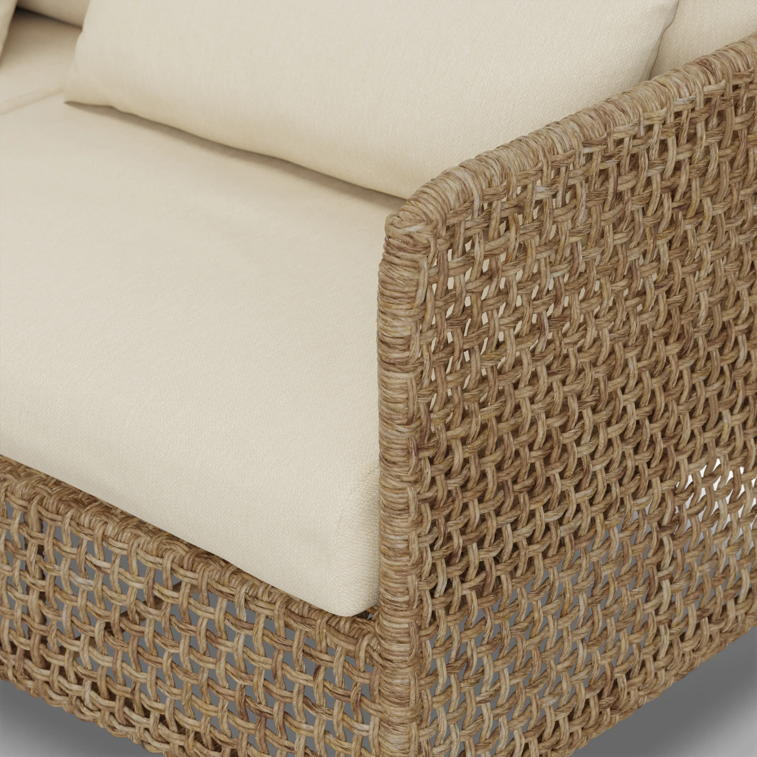 Robbi 67.25_ Outdoor Loveseat Set - Dravite Ivory - Image 6