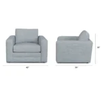 Riley 42_ Lounge Chair - Silver Light Blue