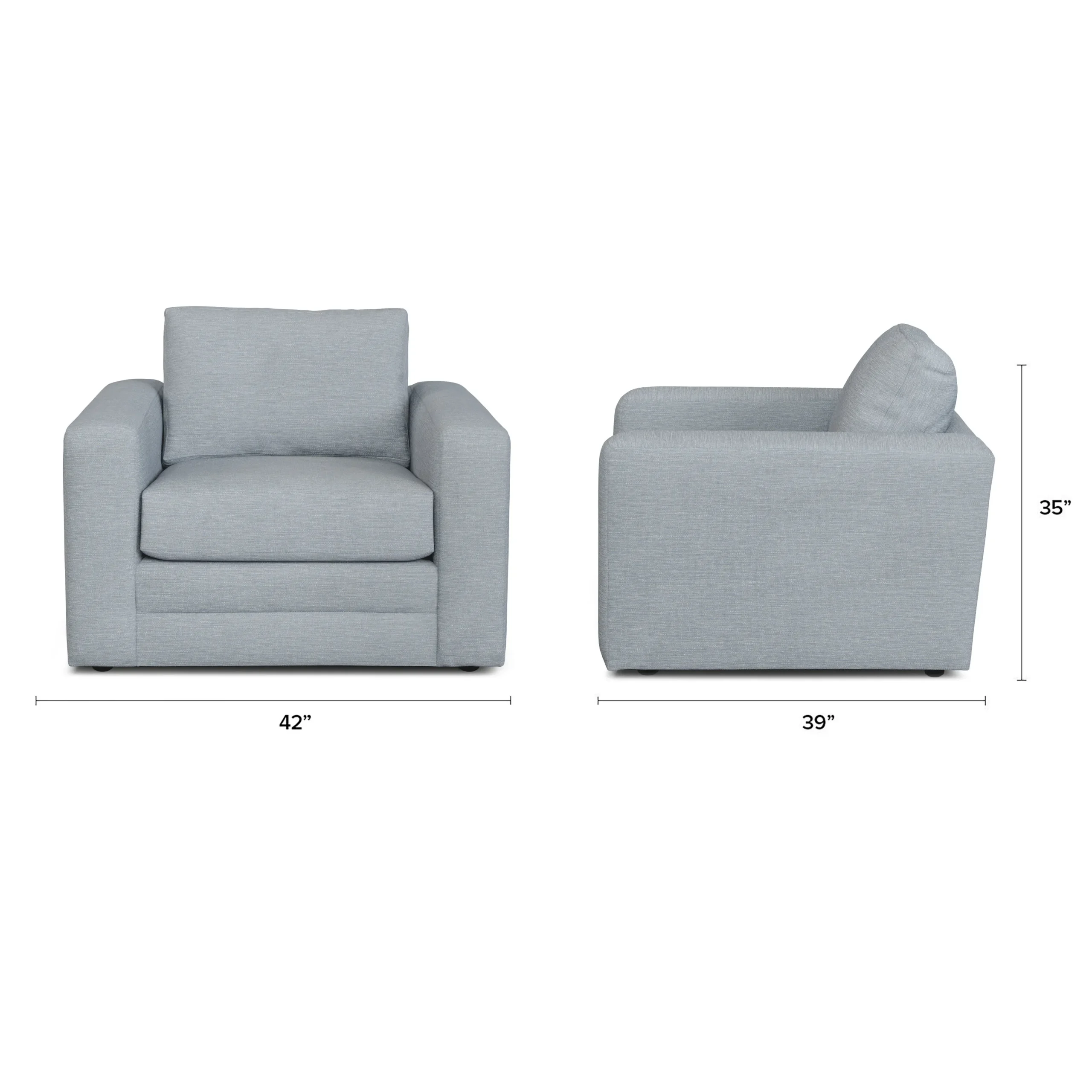 Riley 42_ Lounge Chair - Silver Light Blue - Image 2