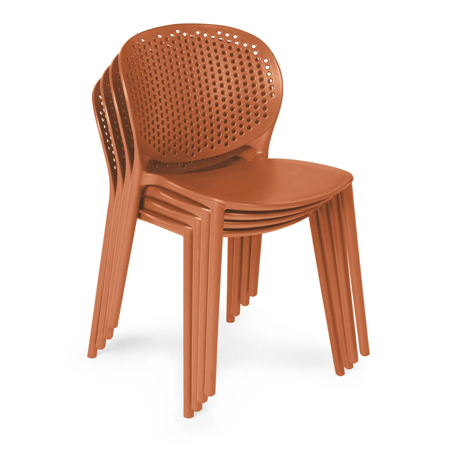 Dot Outdoor Stackable Dining Chair - Tanga Orange - Image 4