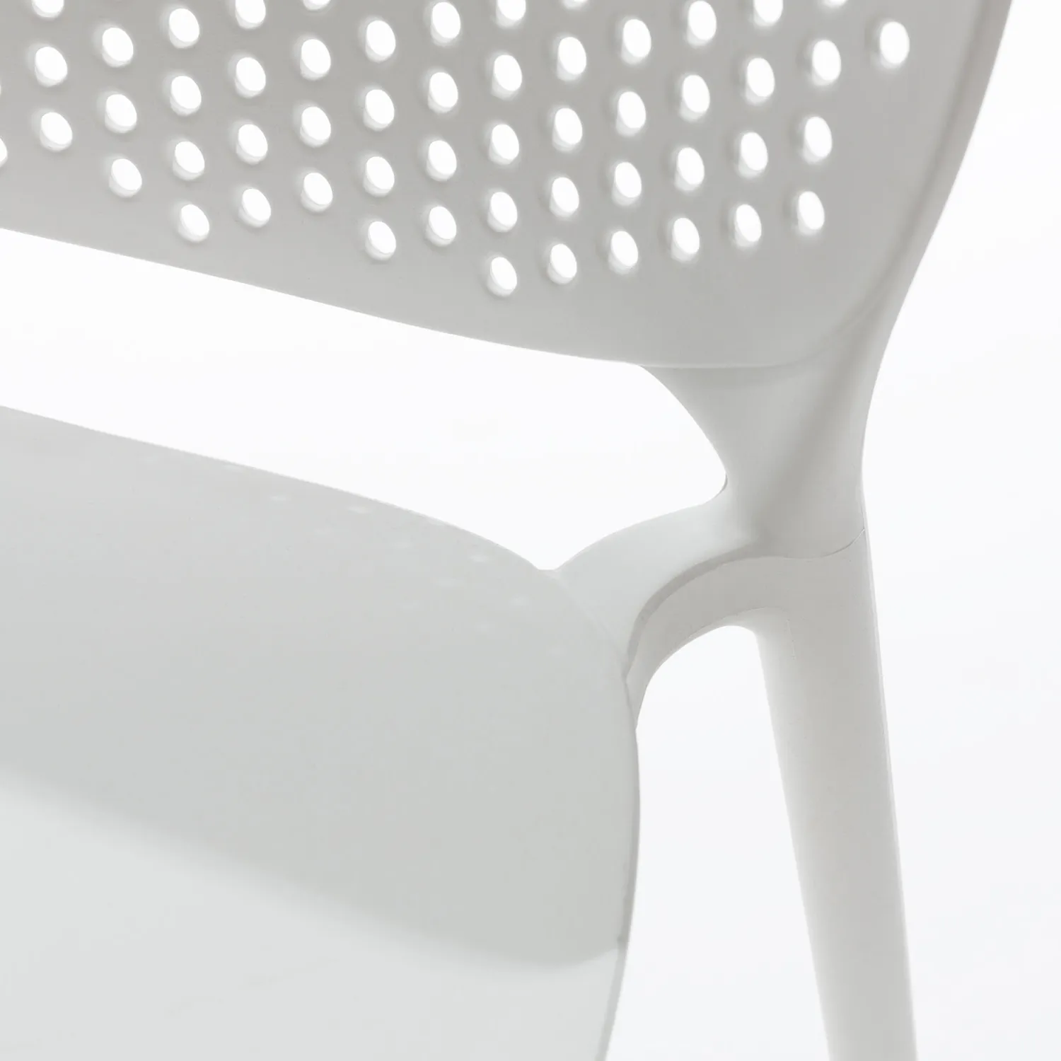 Dot Outdoor Stackable Dining Chair - White - Image 4