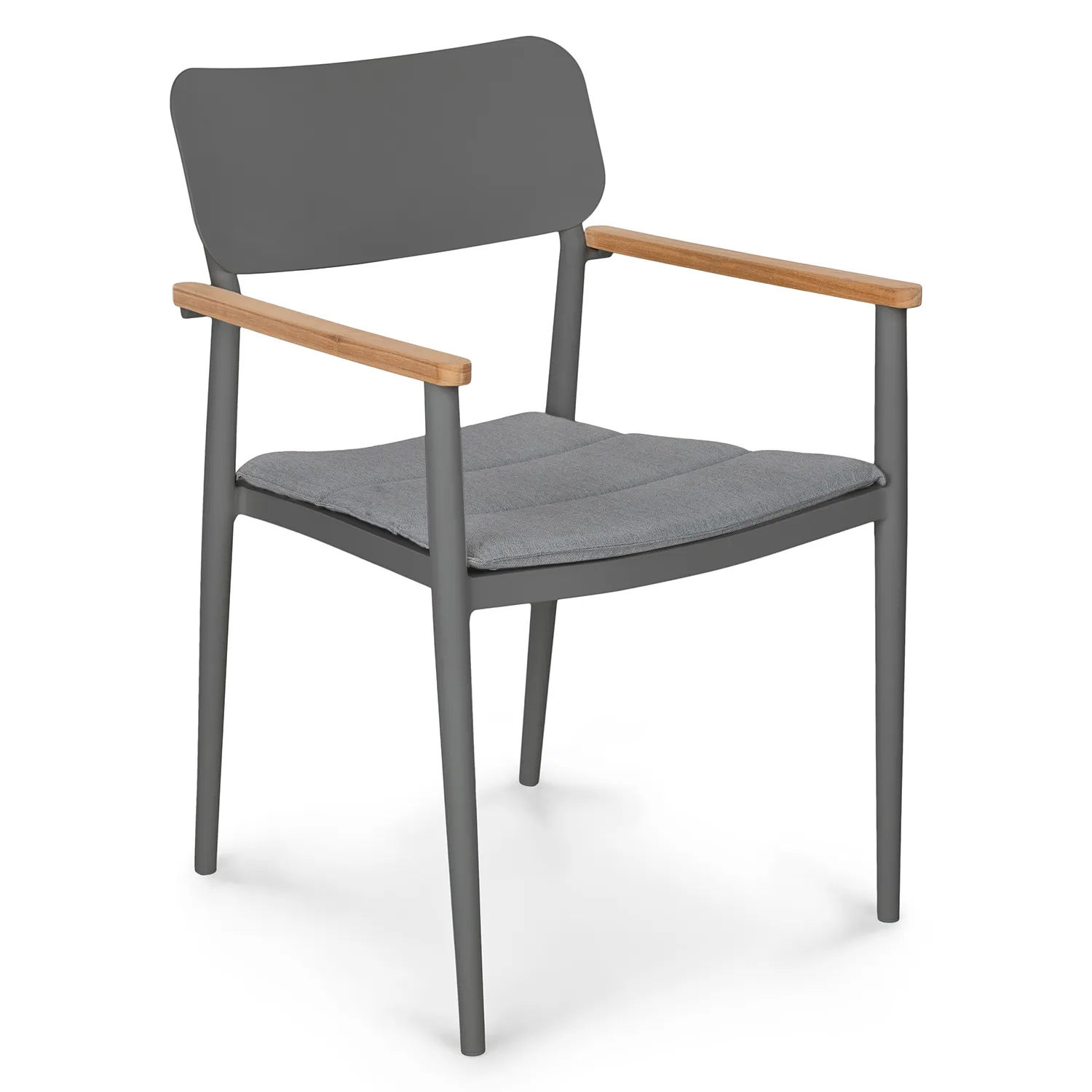 Elan Outdoor Stackable Dining Chair - Dark Gray - Image 10