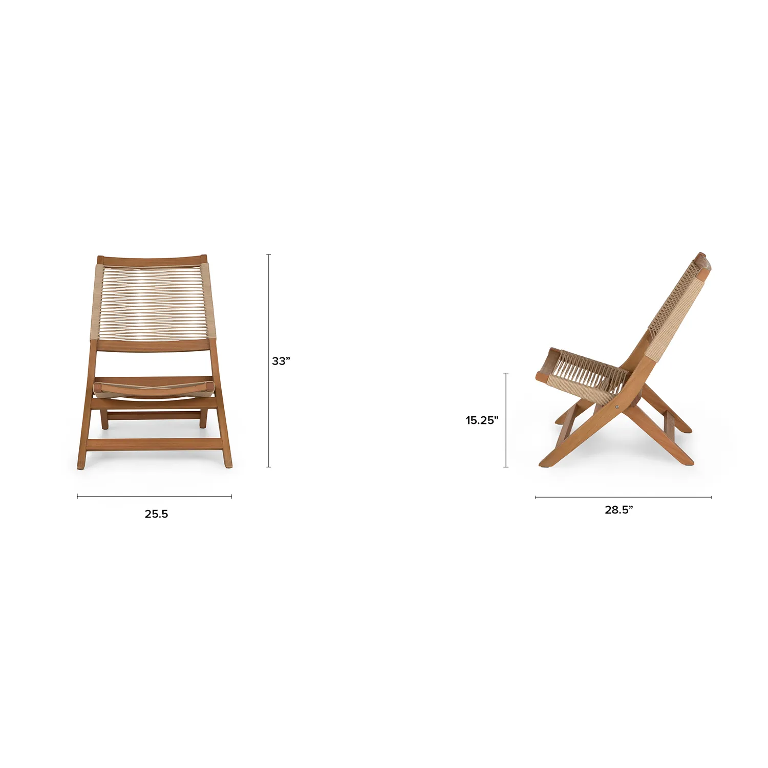 Santo 25.5_ Outdoor Folding Lounge Chair - Ecru - Image 2