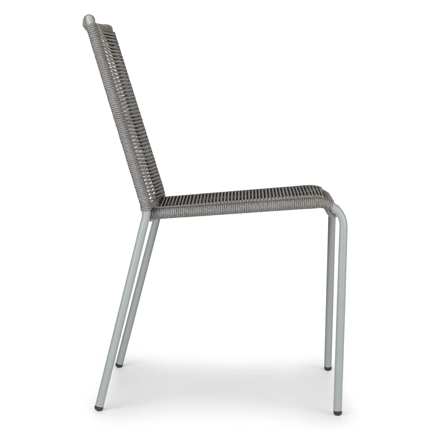 Zina Outdoor Stackable Dining Chair - Heathered Gray - Image 4