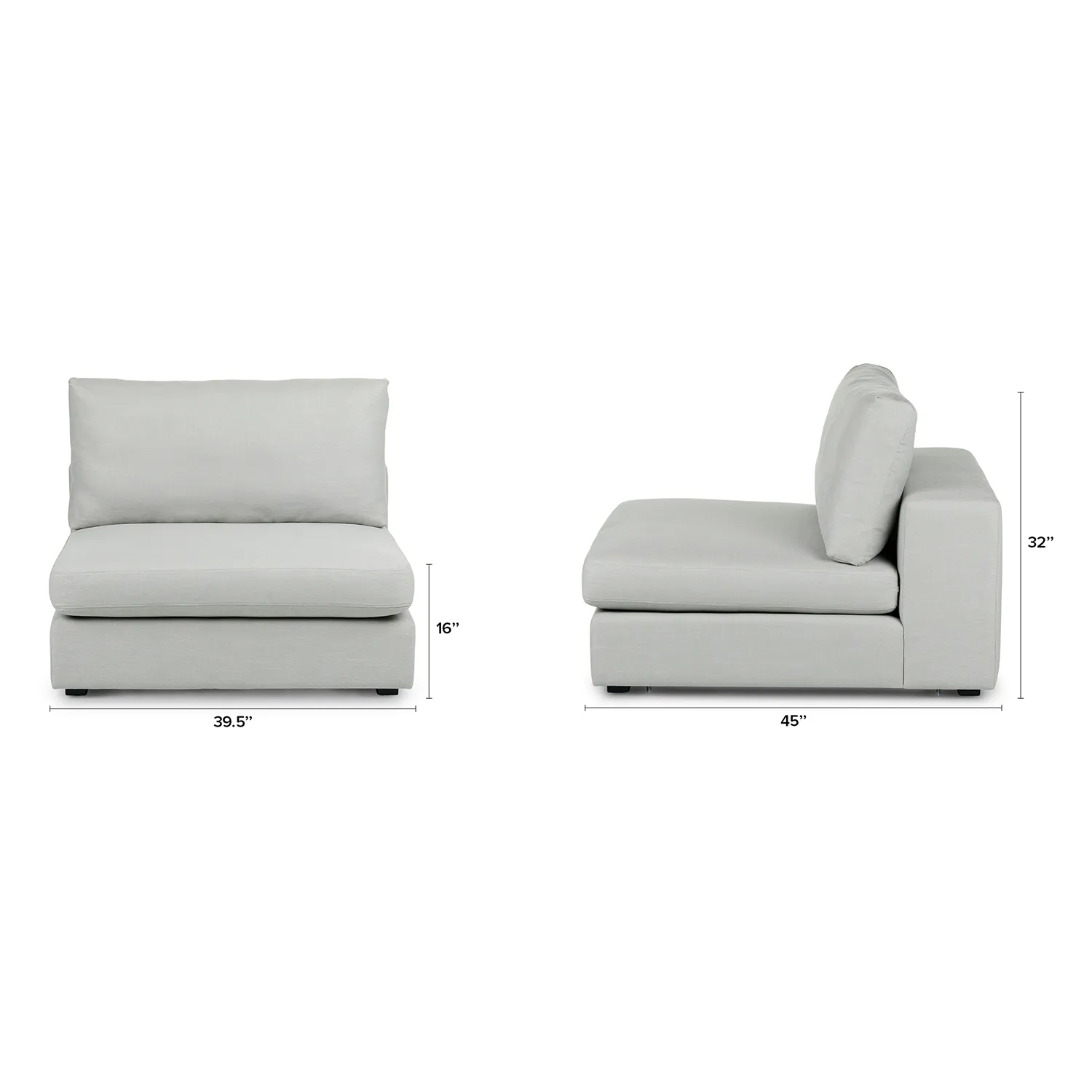 Beta 39.5_ Armless Chair Module - Welsh Gray - Image 2