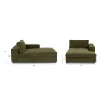 Beta 49_ Right Chaise Module - Cypress Green