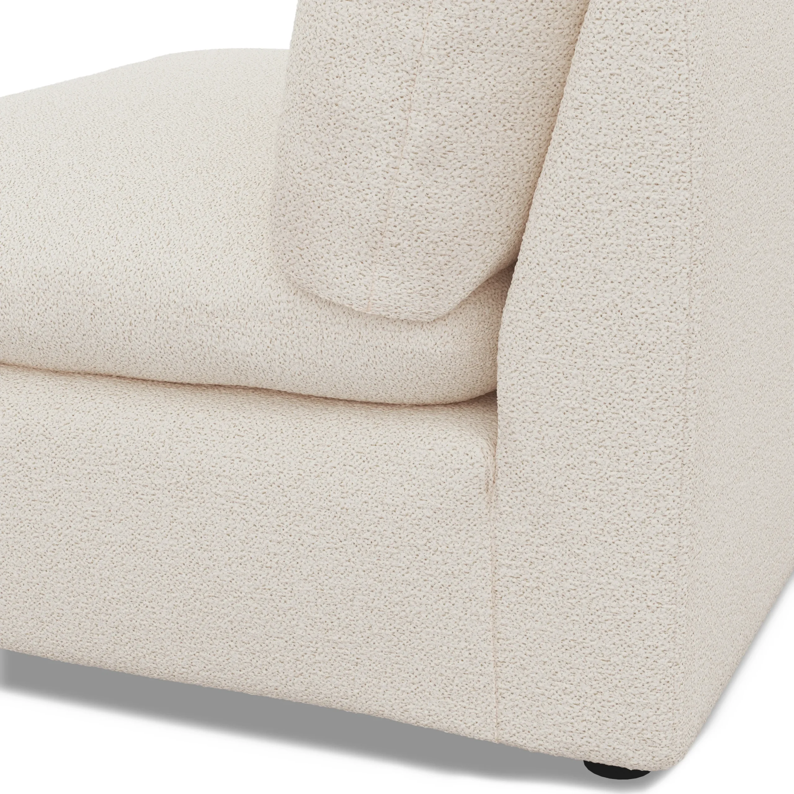 Leigh 39.5_ Armless Chair Module - Ivory Wool Bouclé - Image 5