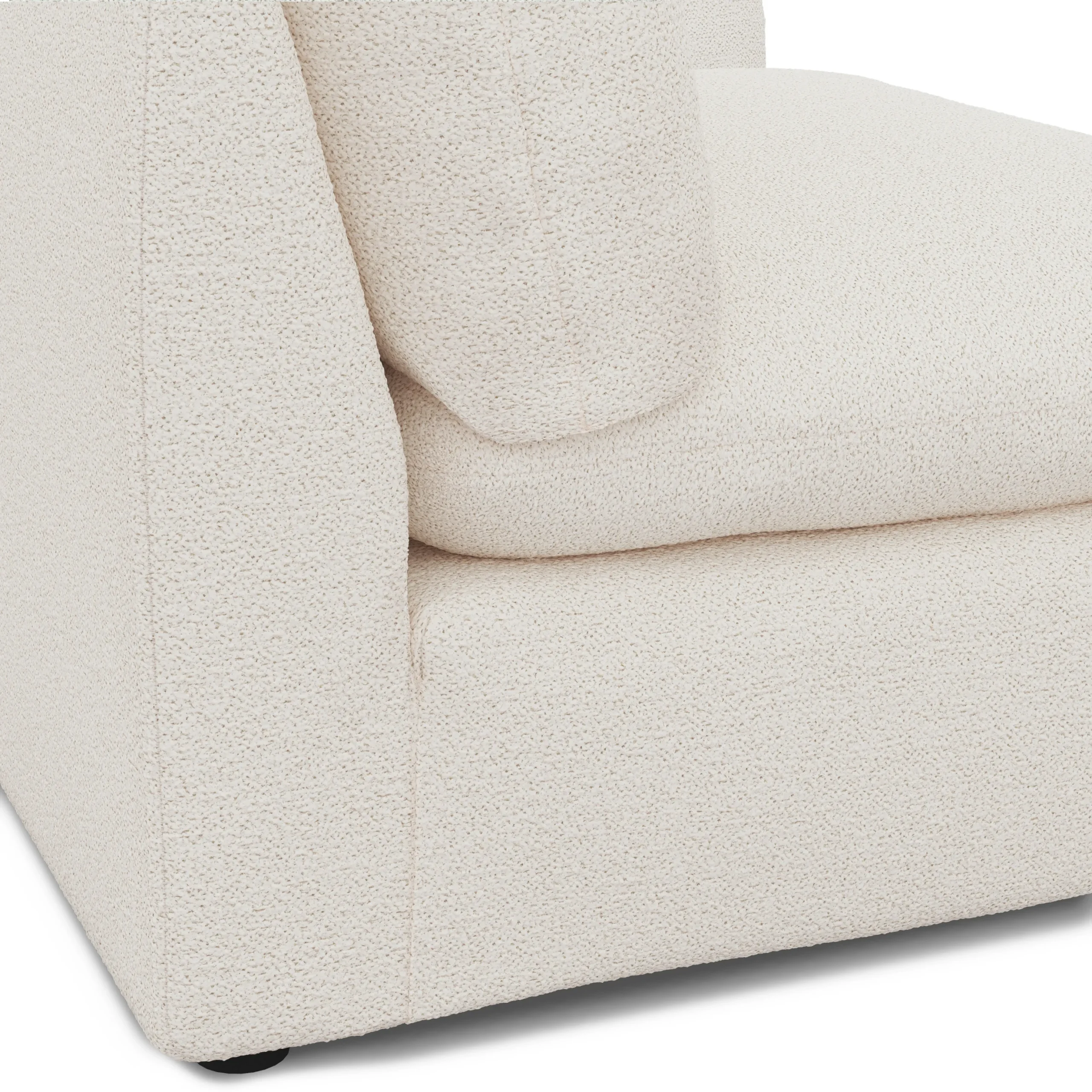 Leigh 46_ Left Arm Module - Ivory Wool Bouclé - Image 5