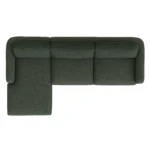 Vati 114_ Left Storage Sleeper Sectional - Natural Oak and Green Wool Bouclé