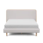 Bjorn Queen Upholstered Bed - White Oak and Ratine Ivory