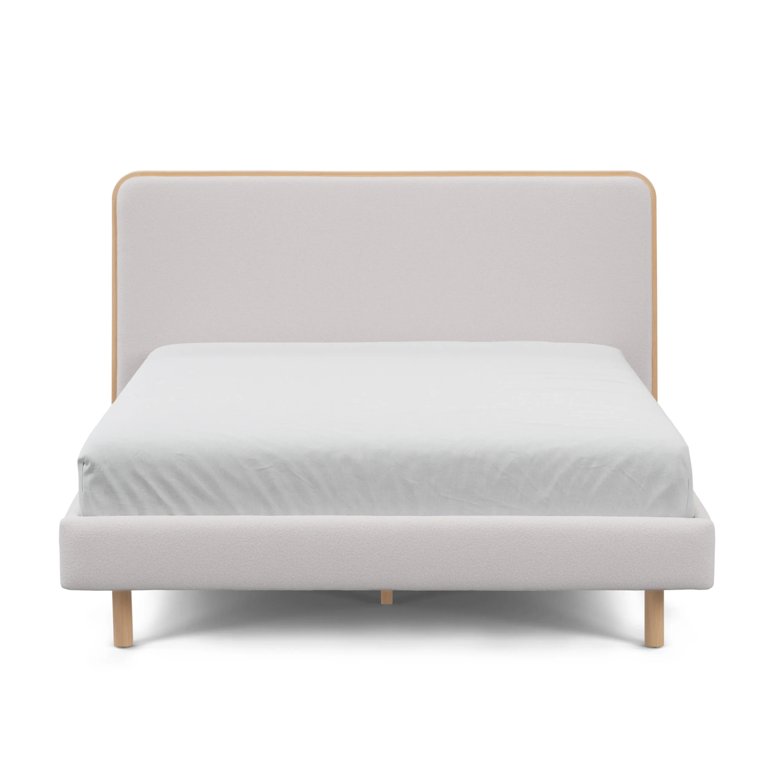 Bjorn Queen Upholstered Bed - White Oak and Ratine Ivory - Image 3