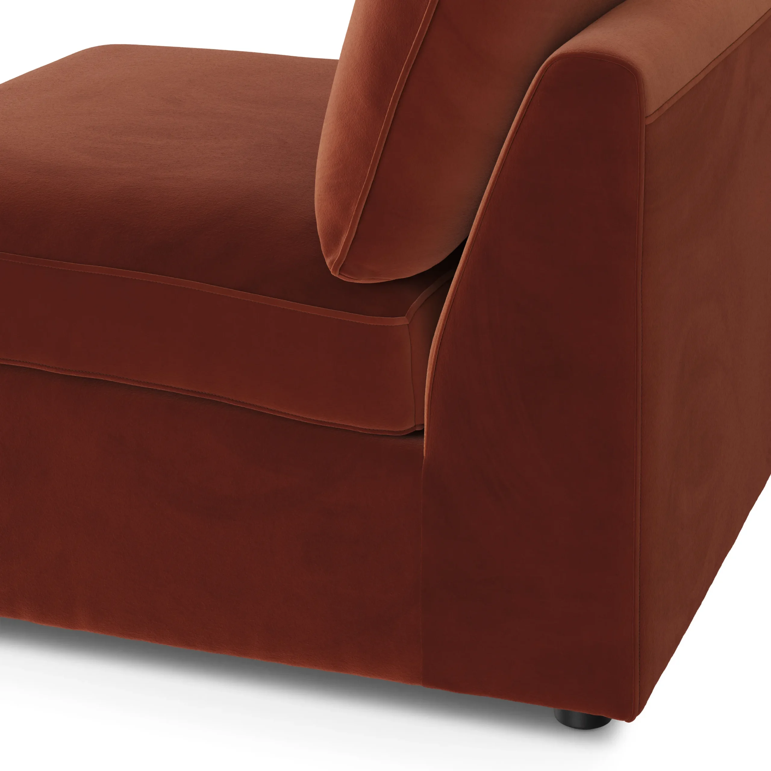 Lenae 32_ Velvet Armless Chair Module - Hale Rust - Image 5