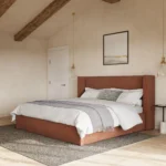 Calabri King Upholstered Bed - Napa Rust