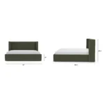 Calabri King Velvet Bed - Hale Fir Green