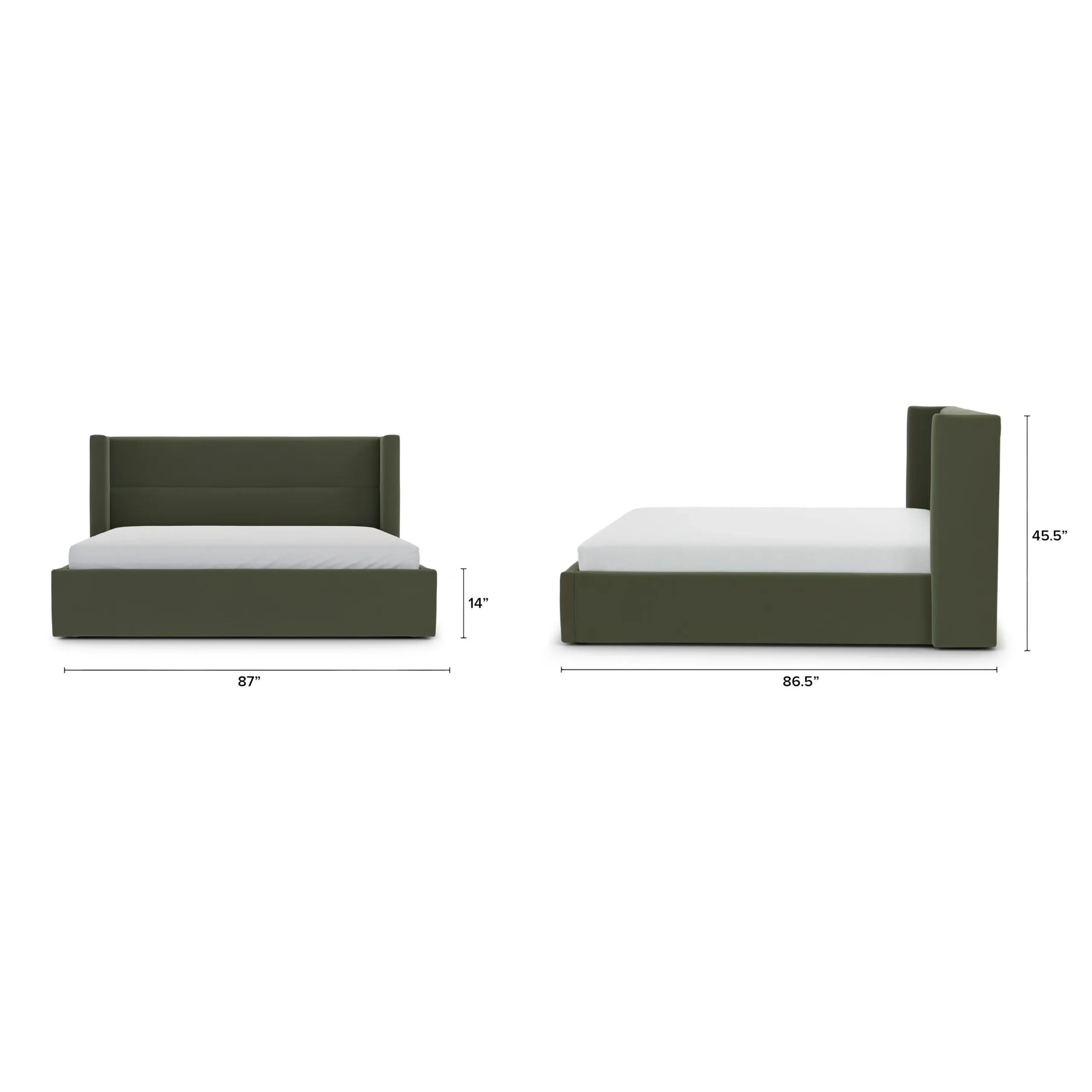 Calabri King Velvet Bed - Hale Fir Green - Image 3