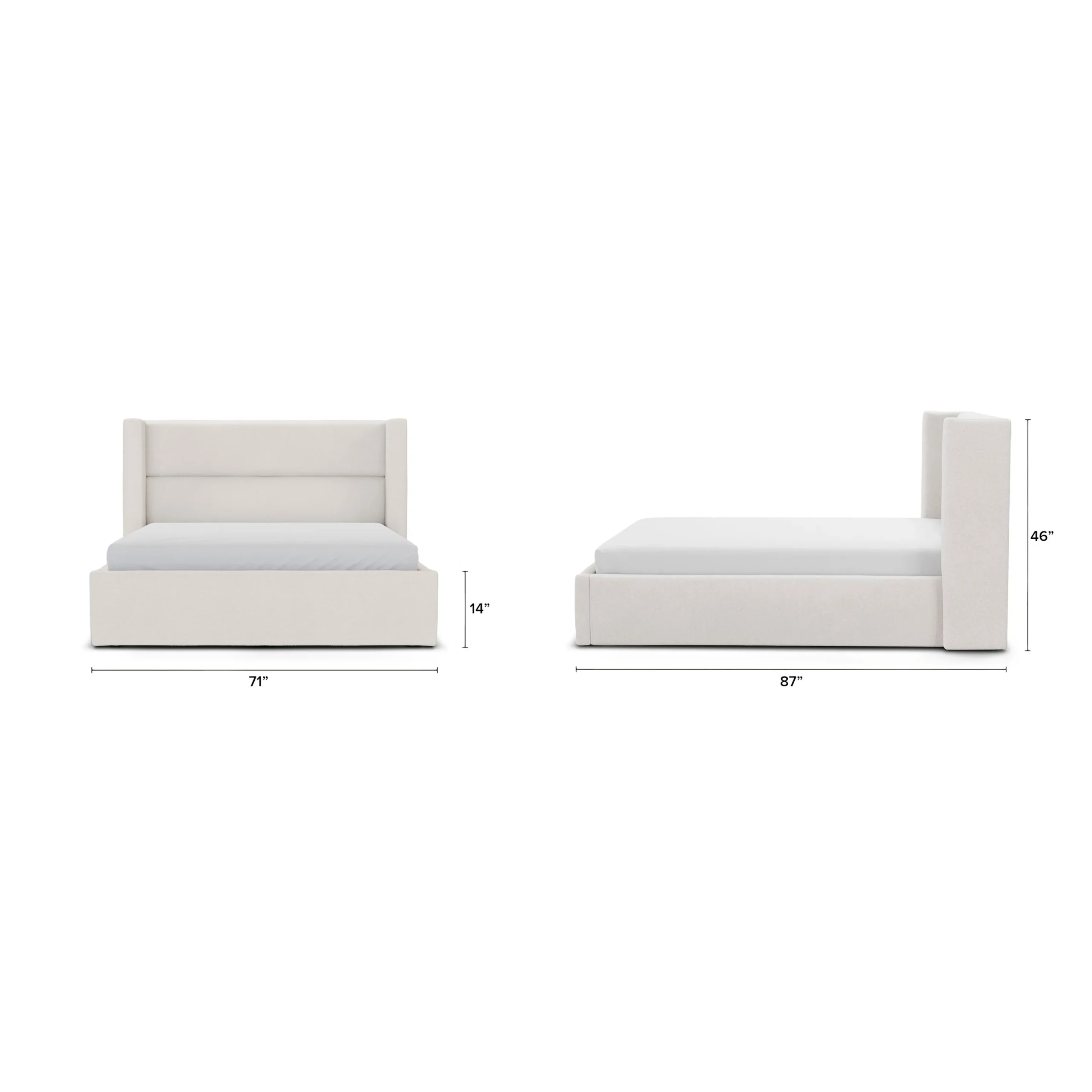 Calabri Queen Upholstered Bed - Napa White - Image 3