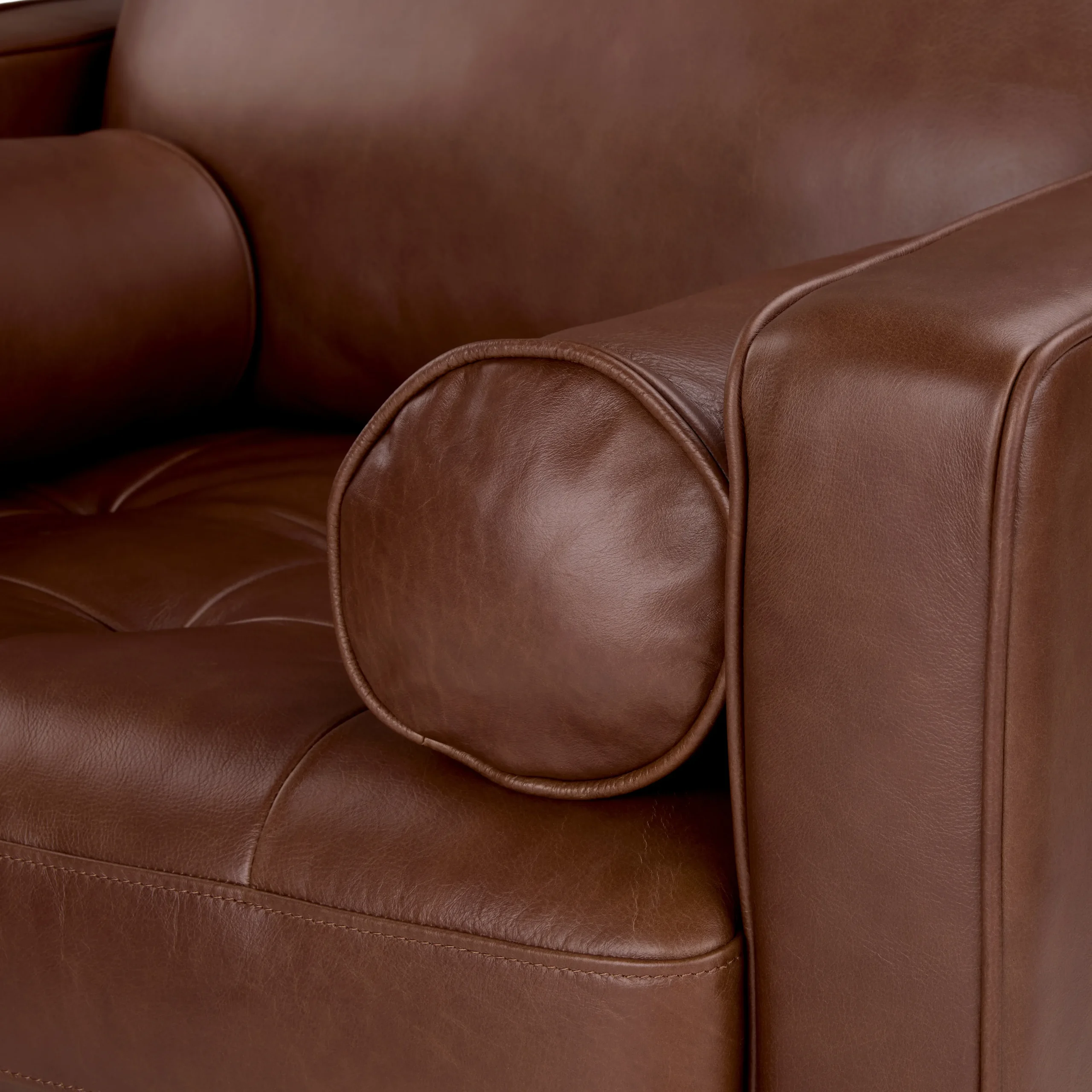 Sven 42_ Tufted Leather Lounge Chair - Taos Brown - Image 4