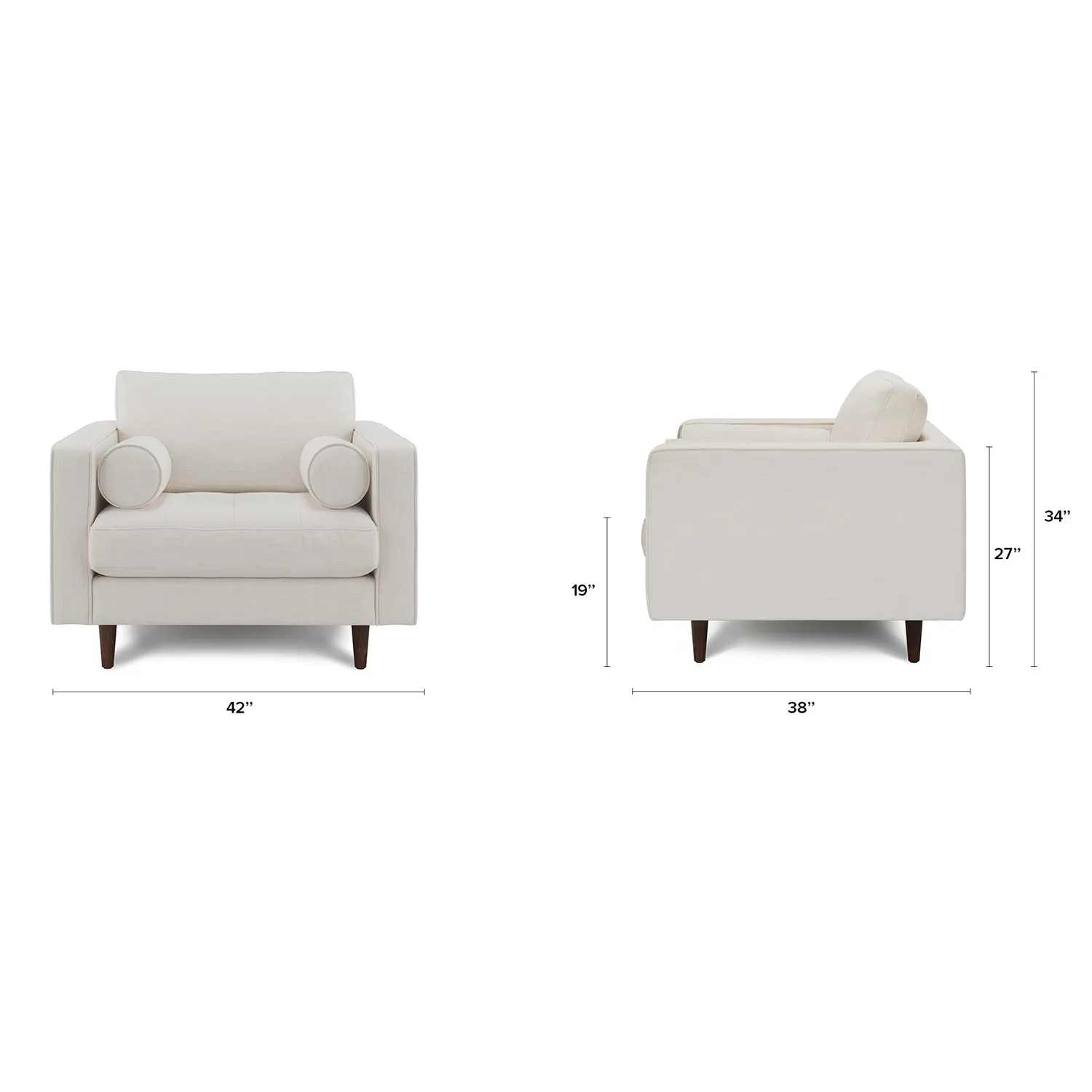 Sven 42_ Tufted Lounge Chair - Biscuit Cream - Image 2