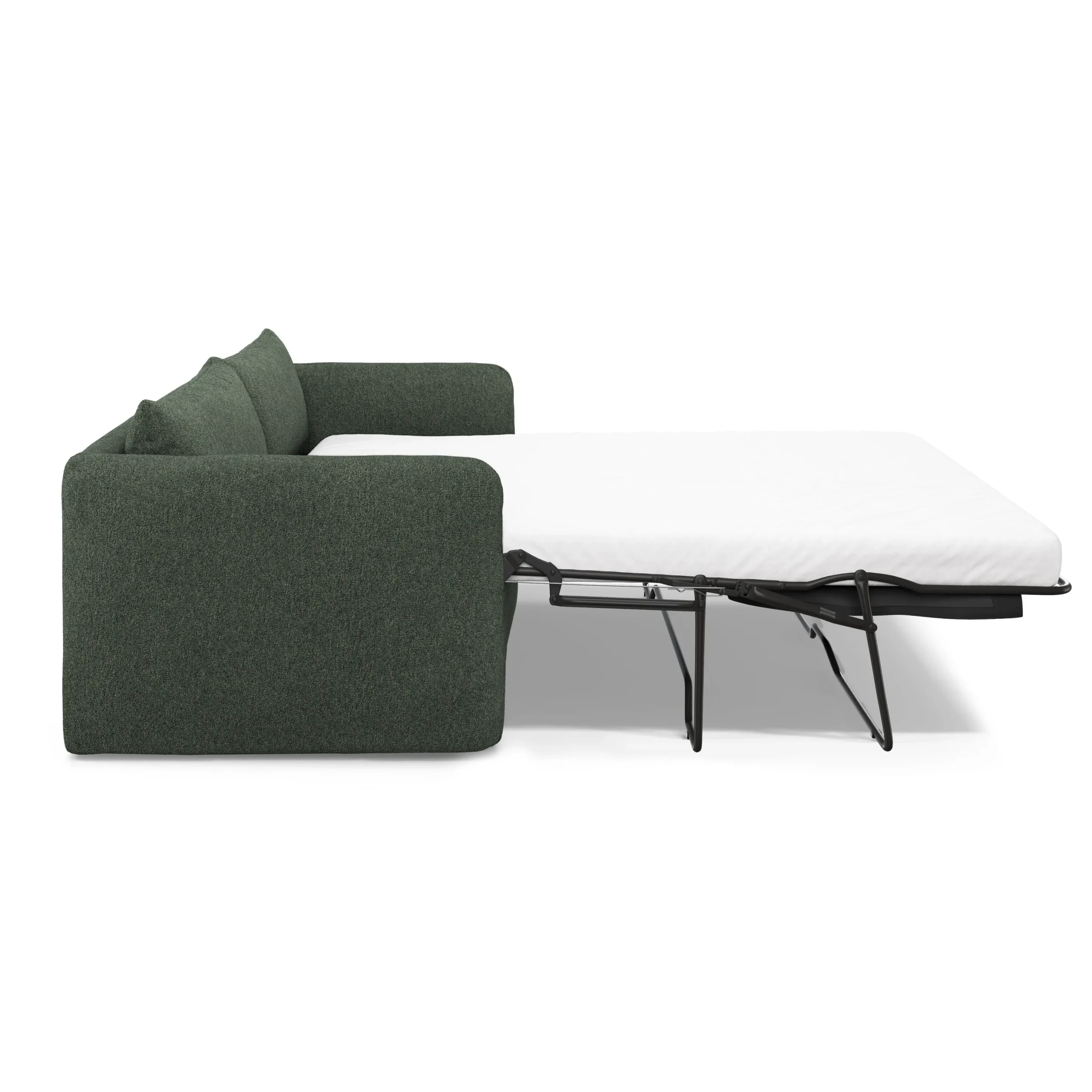 Leigh 86_ Sofa Bed - Green Wool Bouclé - Image 7
