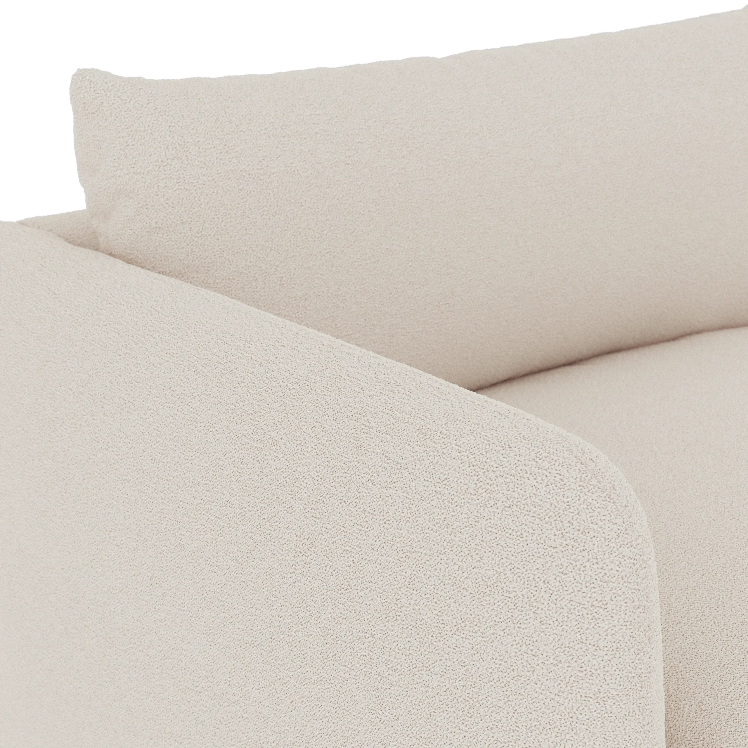 Leigh 86_ Sofa Bed - Ivory Wool Bouclé - Image 12