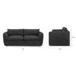 Leigh 86_ Sofa Bed - Napa Charcoal