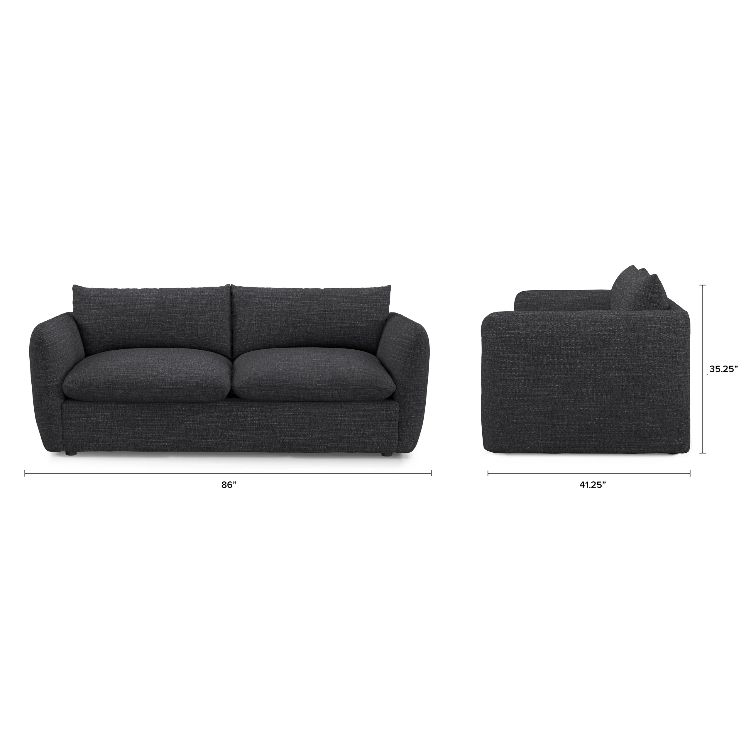 Leigh 86_ Sofa Bed - Napa Charcoal - Image 6