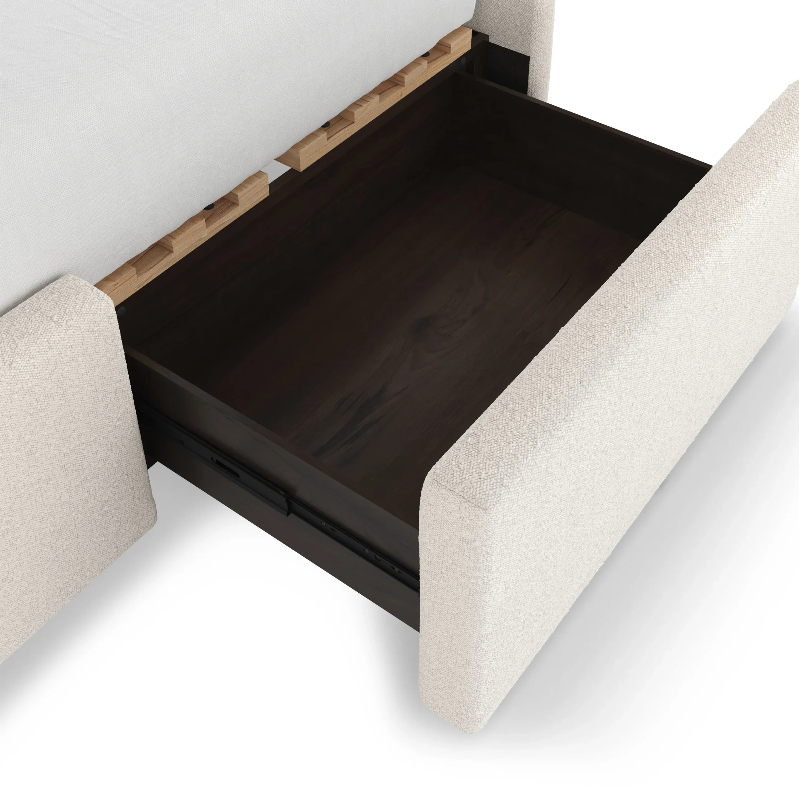Kayra Queen Upholstered Storage Bed - Ivory Bouclé - Image 6