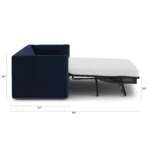 Marina 90_ Velvet Sofa Bed - Hale Ink