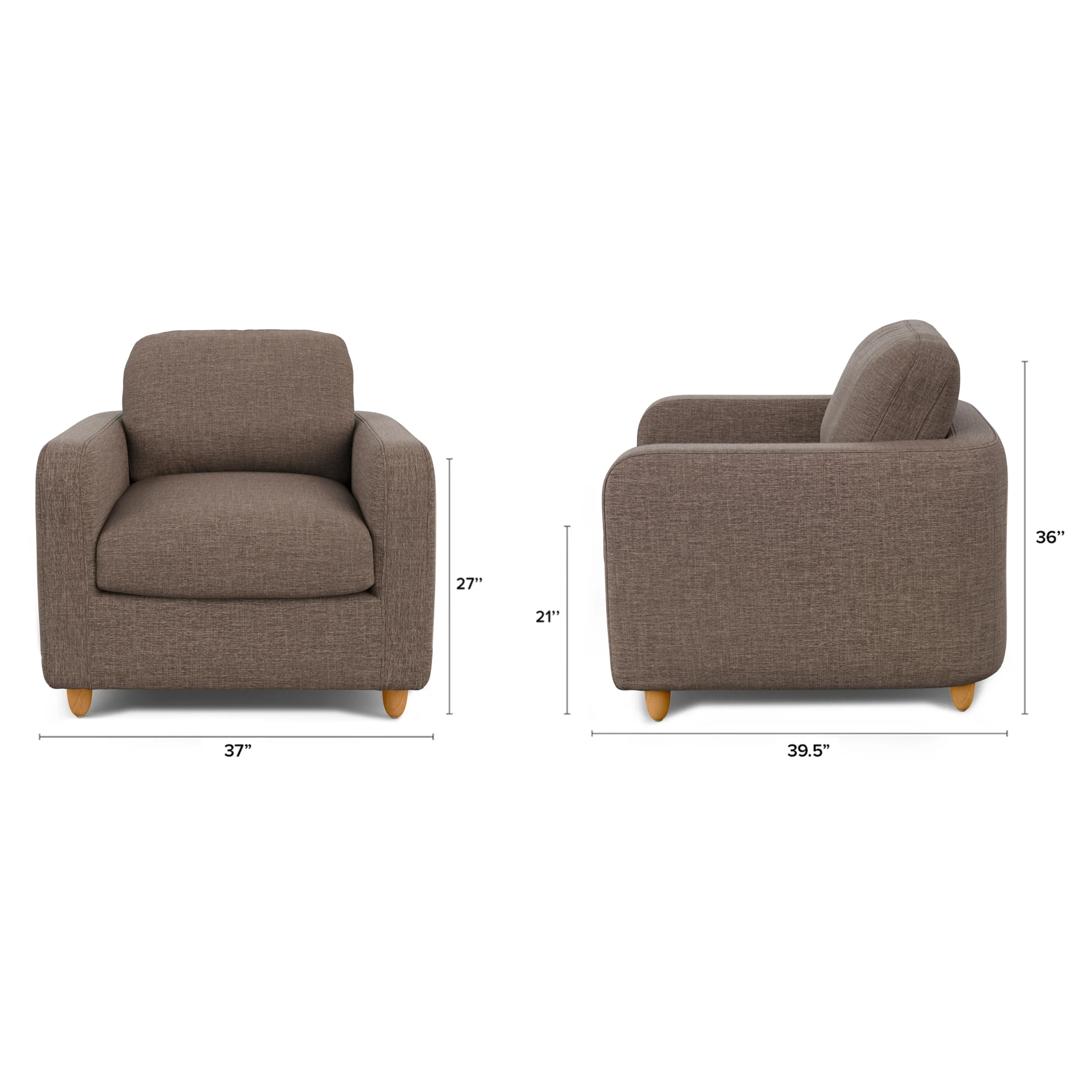 Vati 37_ Lounge Chair - Honey Oak and Buckler Brown - Image 2