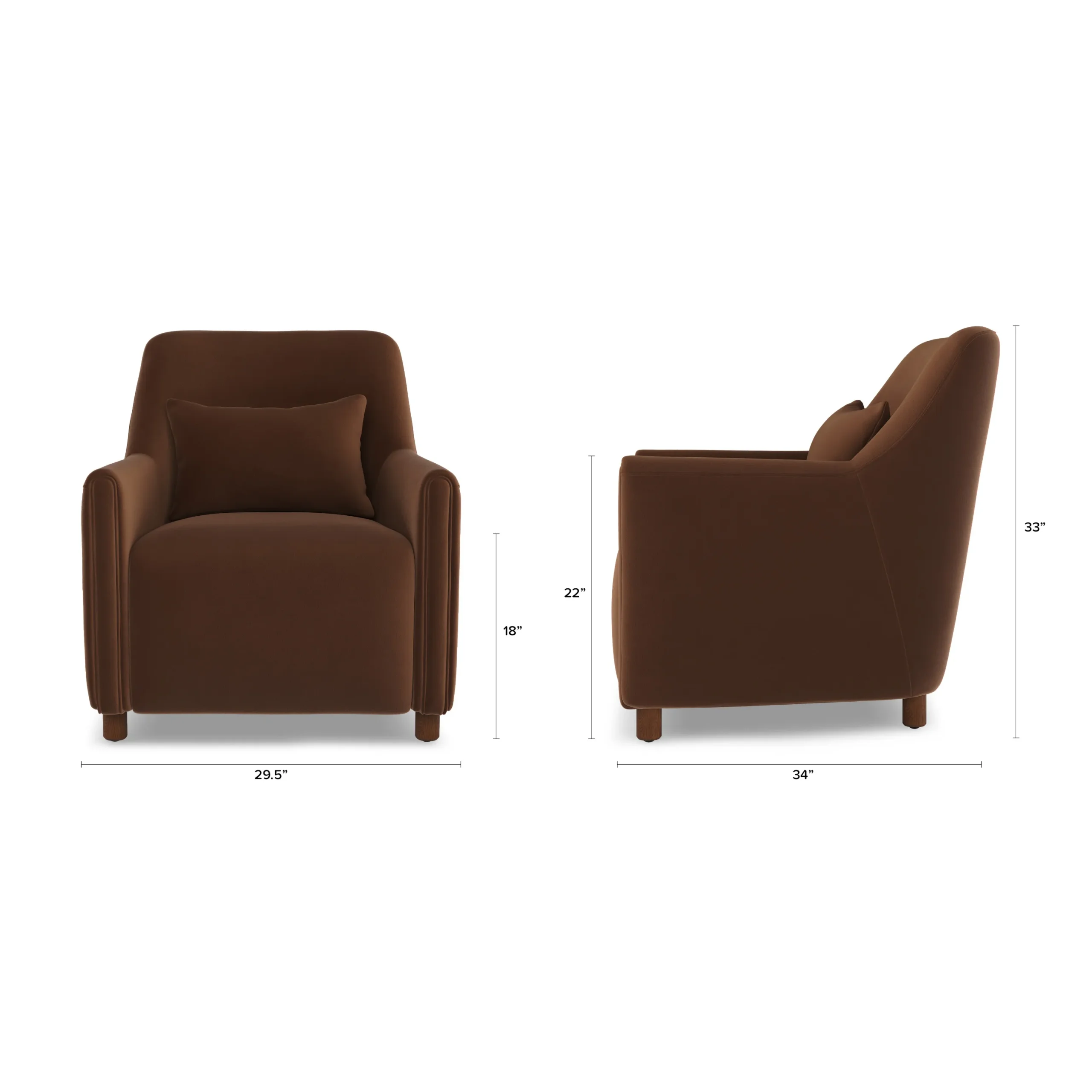 Winslow 29.5_ Velvet Lounge Chair - Hale Earth - Image 2