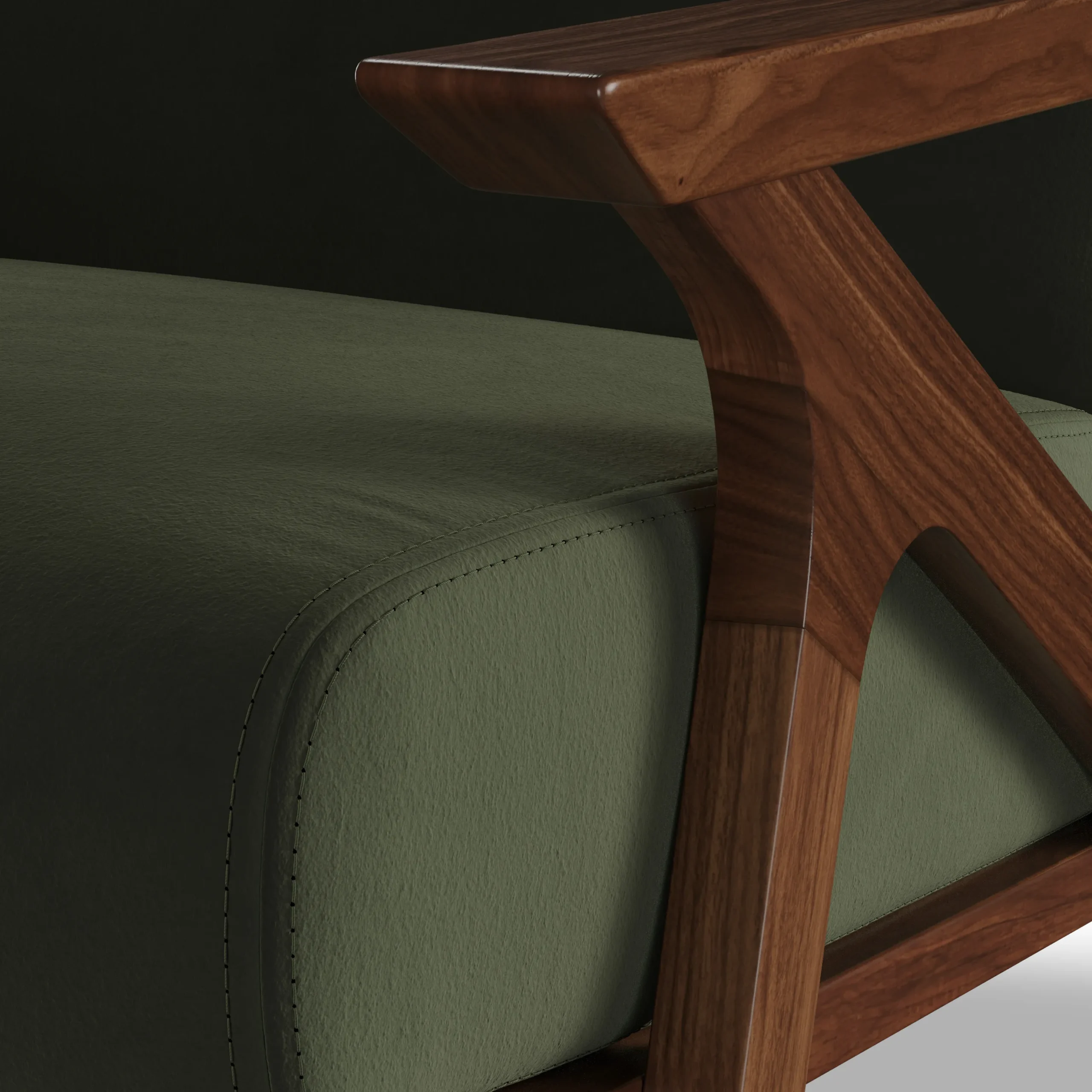 Otio 26_ Velvet Lounge Set - Walnut and Hale Fir Green - Image 7