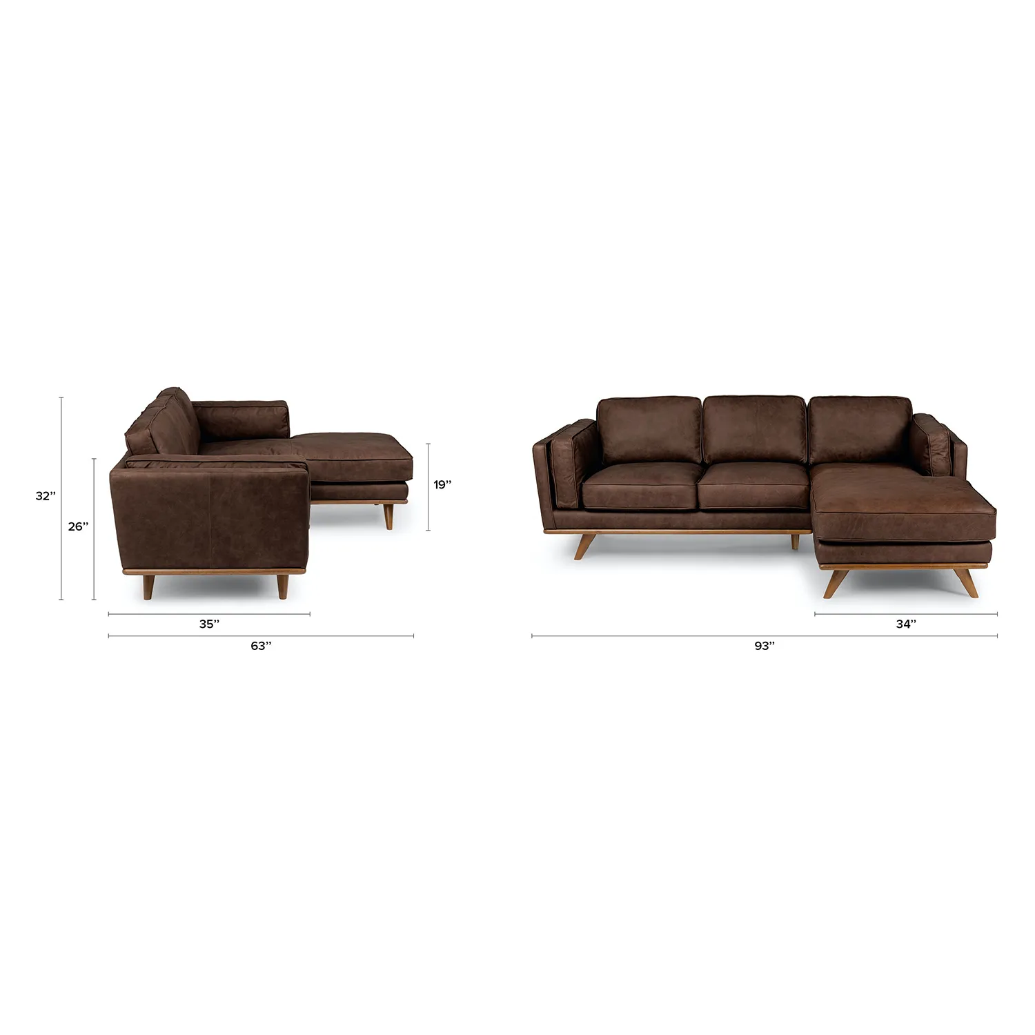 Timber 93_ Leather Right Sectional - Charme Chocolat - Image 11