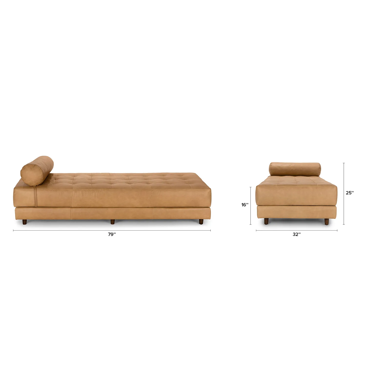 Sven 79_ Tufted Leather Chaise Lounge - Charme Tan - Image 2