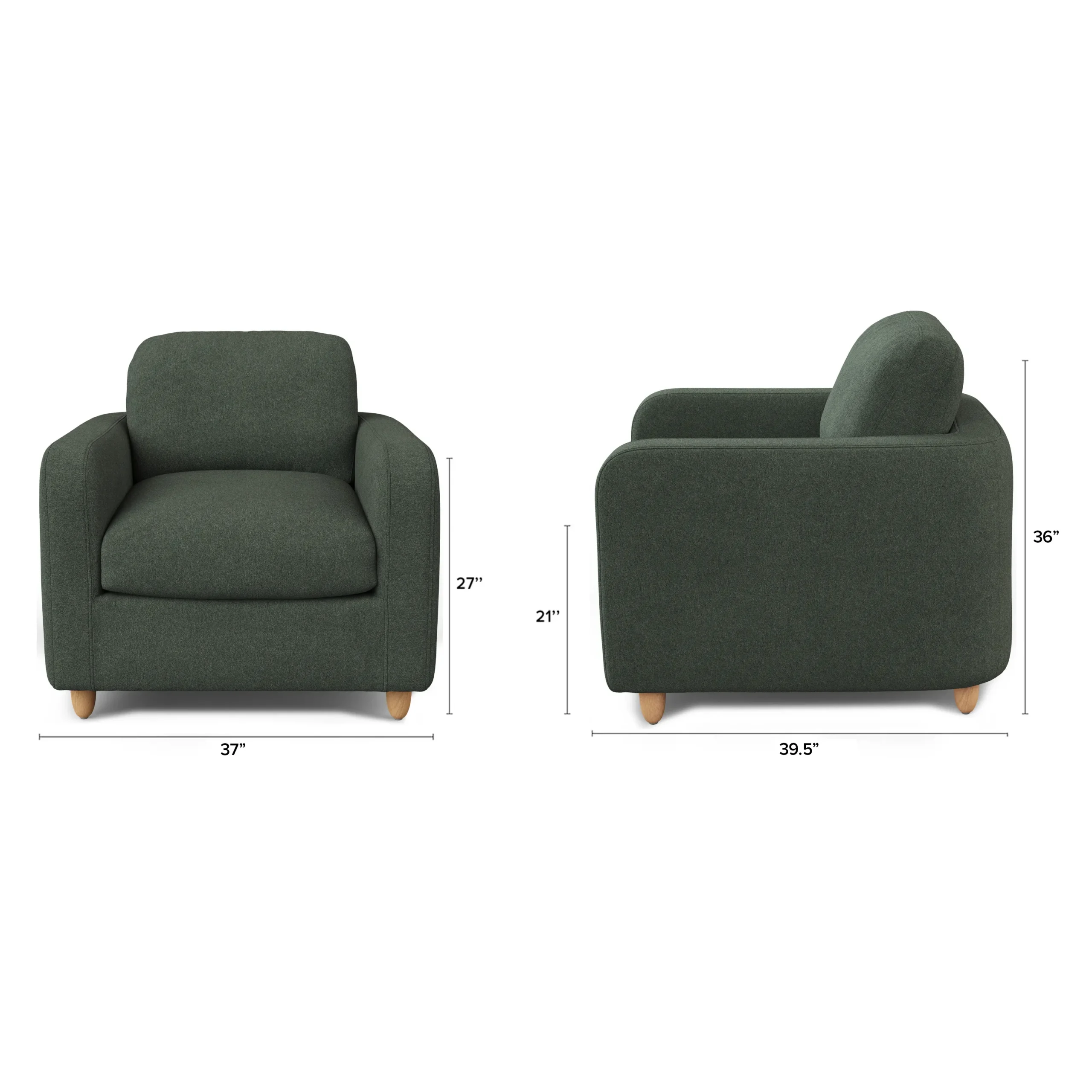 Vati 37_ Lounge Chair - Green Wool Bouclé - Image 2