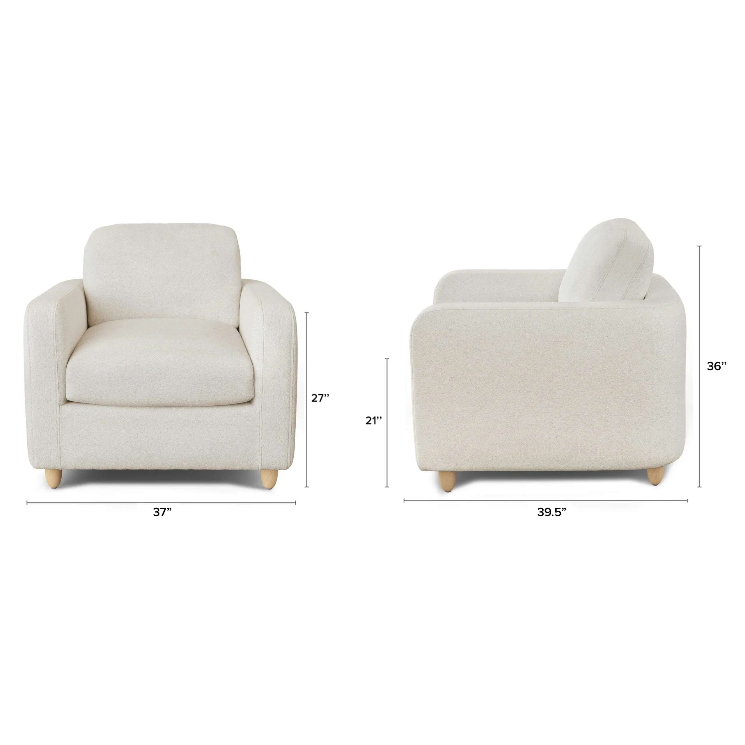 Vati 37_ Lounge Chair - Ivory Wool Bouclé - Image 2