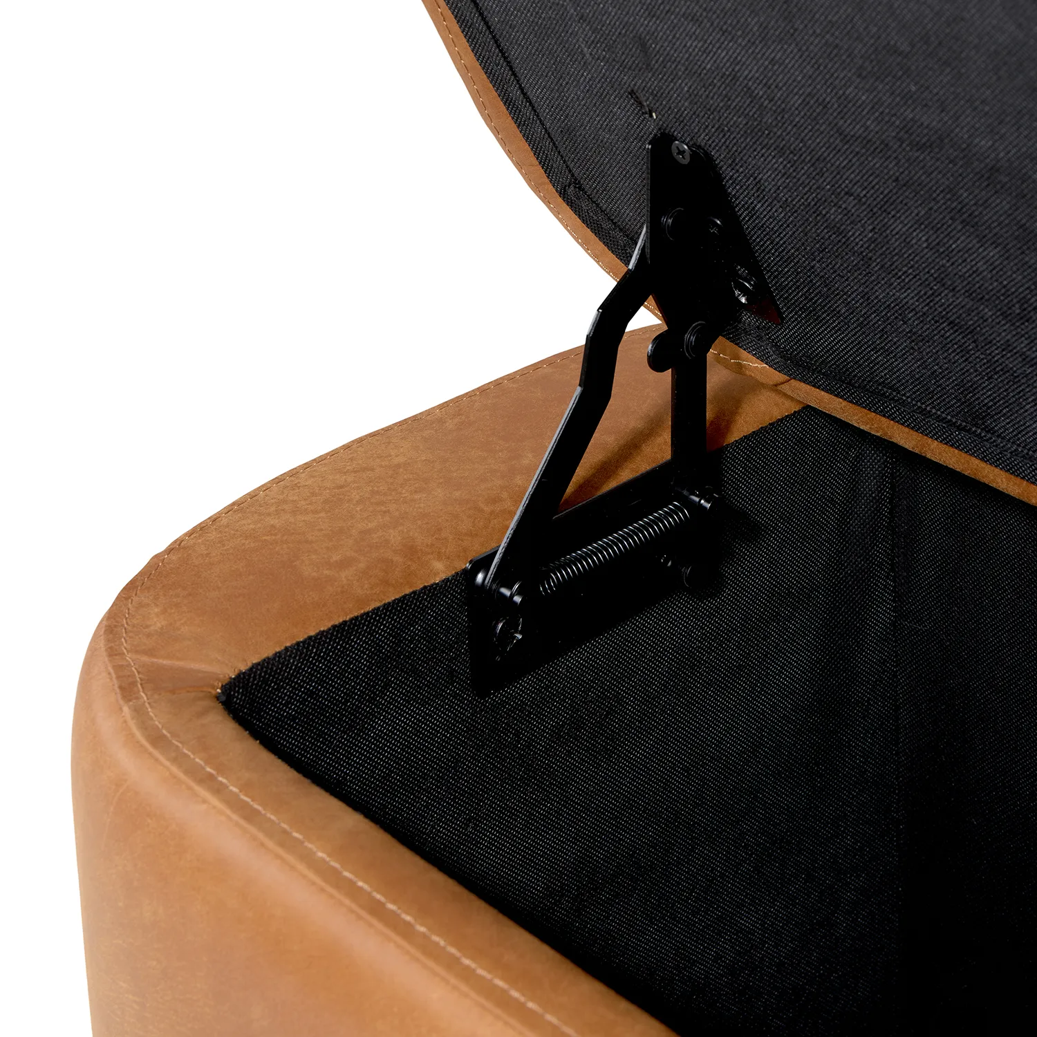 Maribo 32_ Leather Storage Ottoman - Rawhide Tan - Image 11